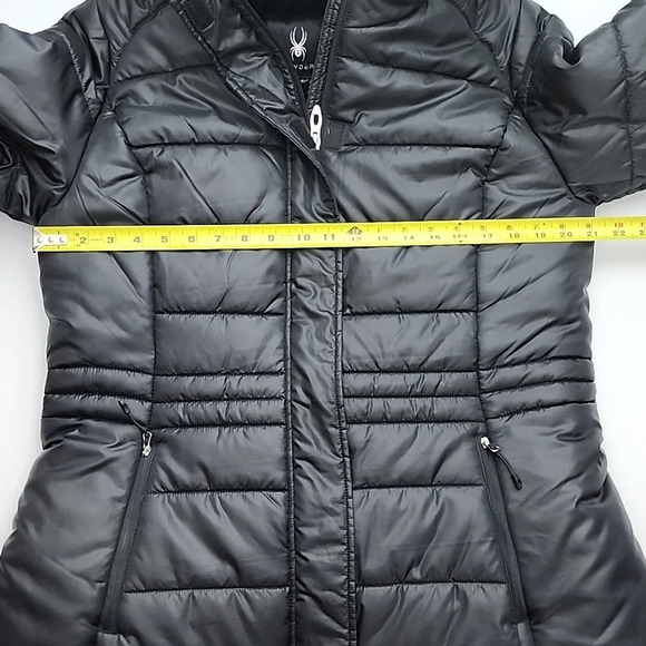 Spyder Women's Black Yara Faux Fur Lined Puffer Hooded Winter  Jacket Size Large - Picture 15 of 16